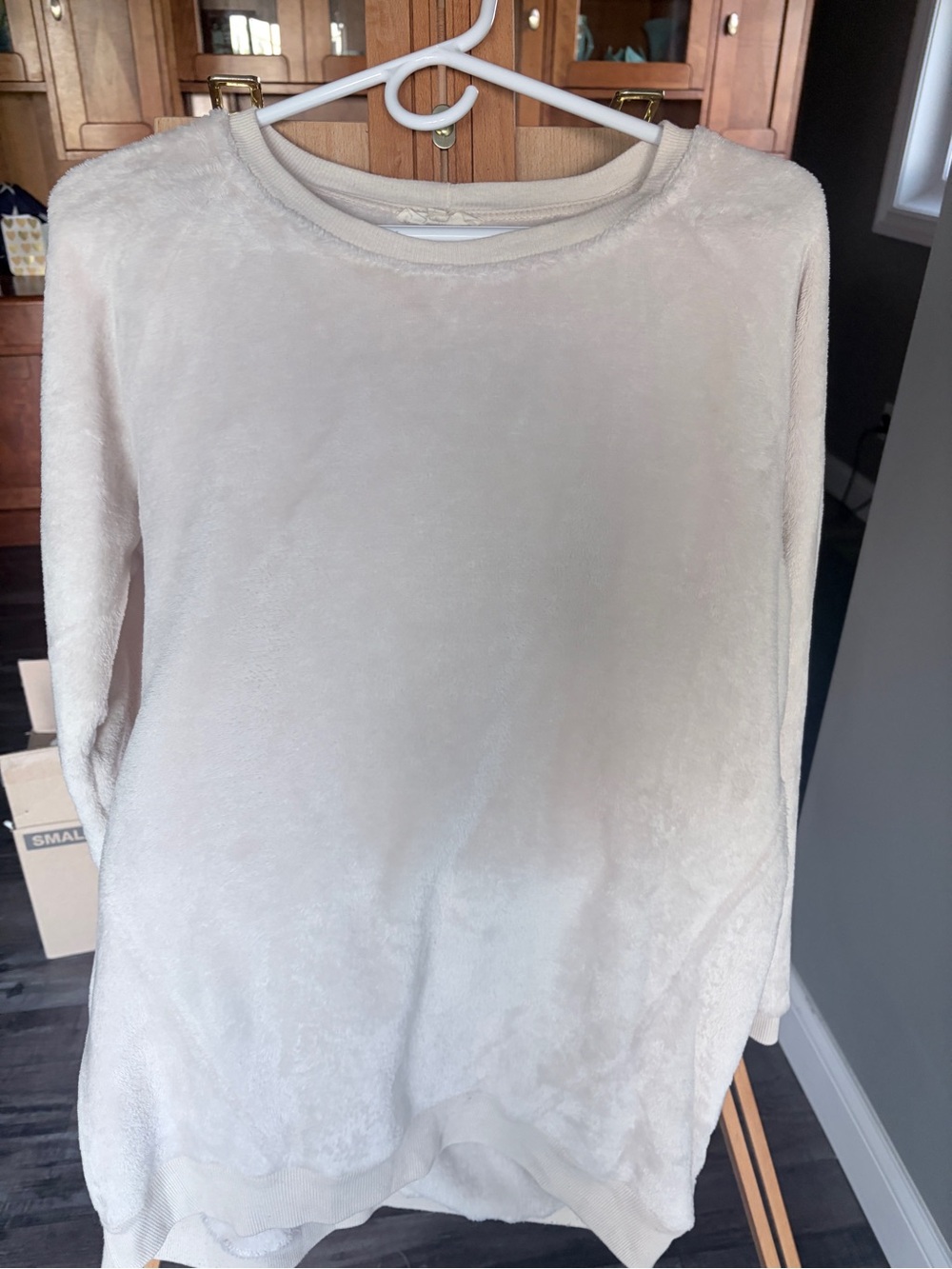 easel Plush Crewneck Sweater in Light Cream